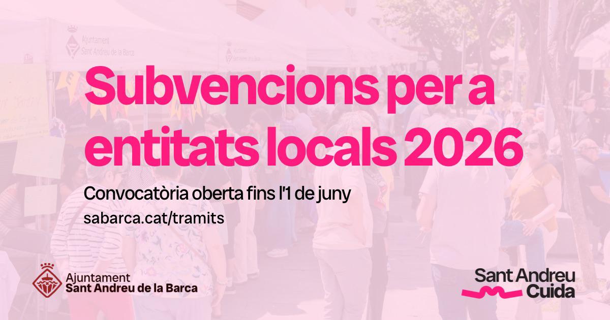 Imatge de la notícia: Arrenca el termini per accedir a les subvencions municipals per a entitats de Sant Andreu de la Barca